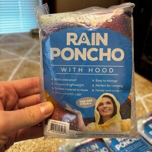 16 Wealer's White/Clear Rain Ponchos with Hoods
